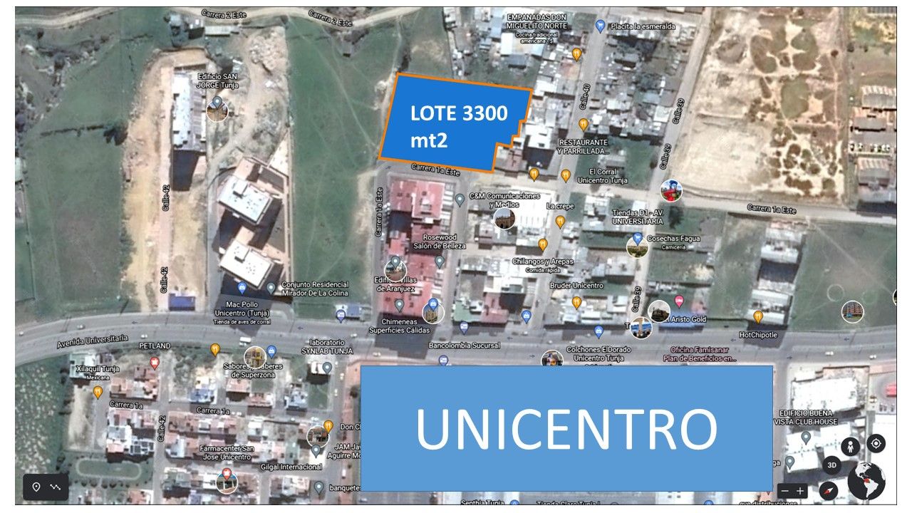 verinmuebles 21363 003 LOTE EN VENTA UNICENTRO TUNJA