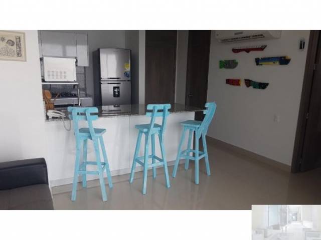 APARTAMENTO EN VENTA 1 HABITACIÓN AMOBLADO VISTA AL MAR EN CARTAGENA