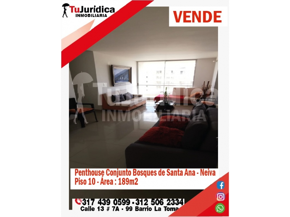 SE VENDE  PHENTHOUSE P10 - COND. BOSQUES DE SANTA ANNA - NEIVA