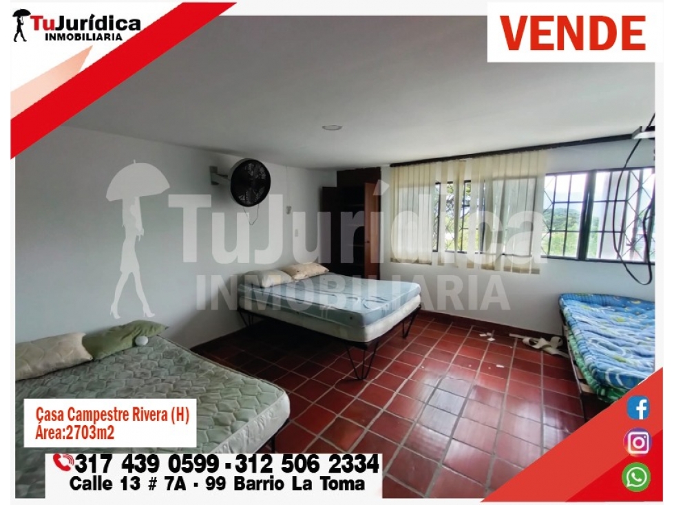 SE VENDE CASA CAMPESTRE - URBANO- RIVERA (HUILA-COL)