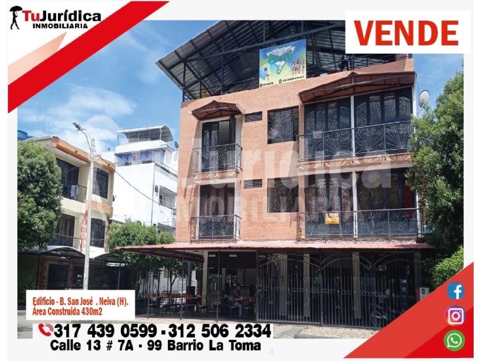 SE VENDE EDIFICIO COMERCIAL - BARRIO SAN JOSE - NEIVA (HUILA COL)