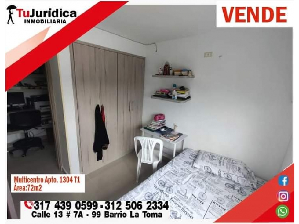 VENDE ESPECTACULAR APTO. CONJUNTO RES. MULTICENTRO-NEIVA (HUILA-COL)