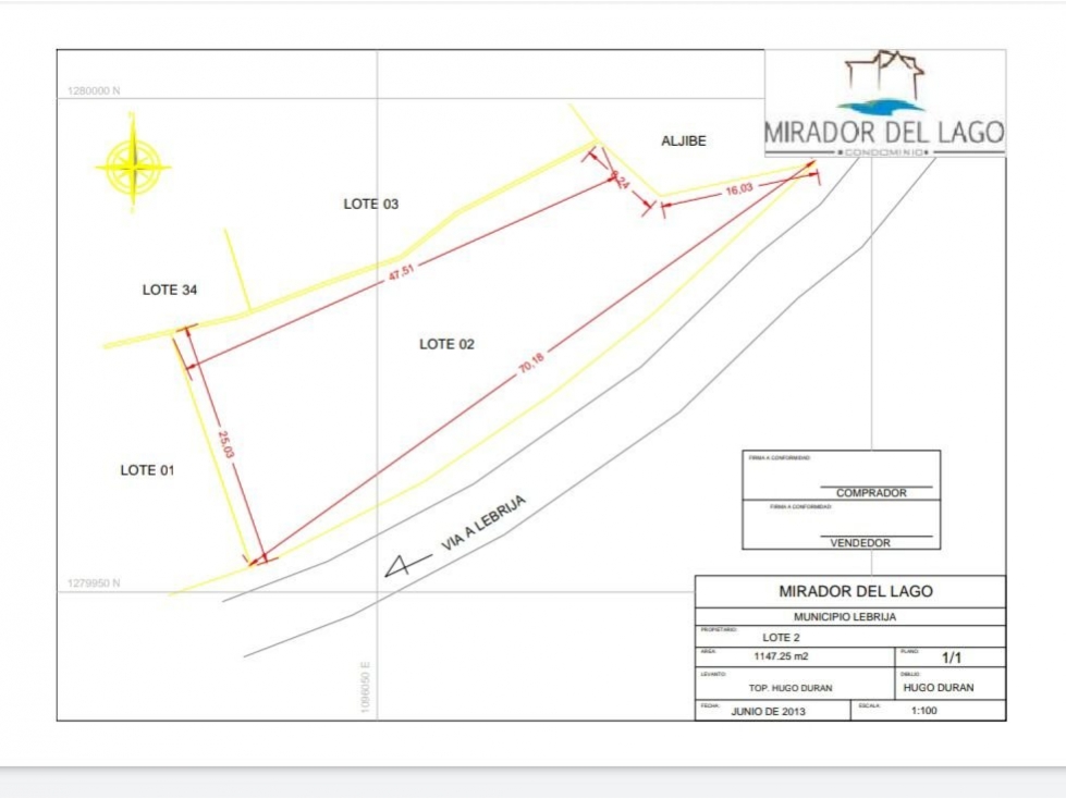 SE VENDE ULTIMA PARCELA EN CONDOMINIO MIRADOR DEL LAGO LEBRIJA