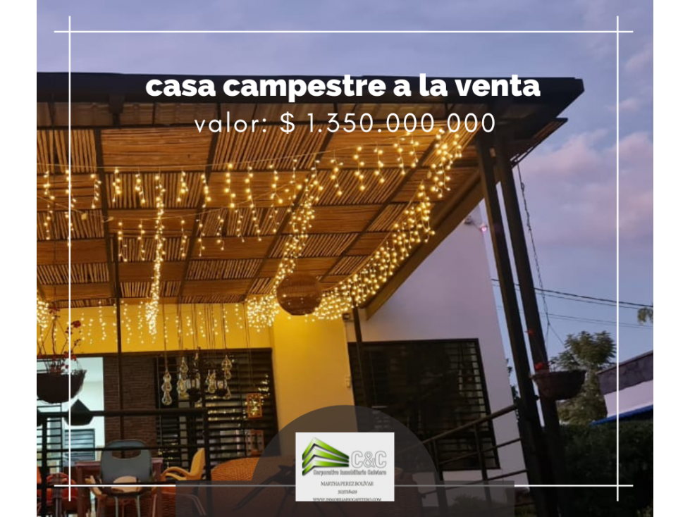 CASA CAMPESTRE EN CONJUNTO EN EL CAIMO 2036