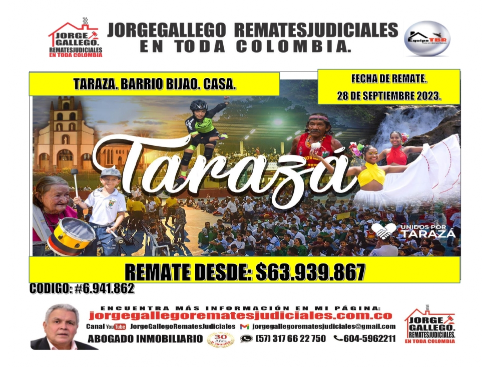 Remate. Taraza. Barrio Bijao. Casa.