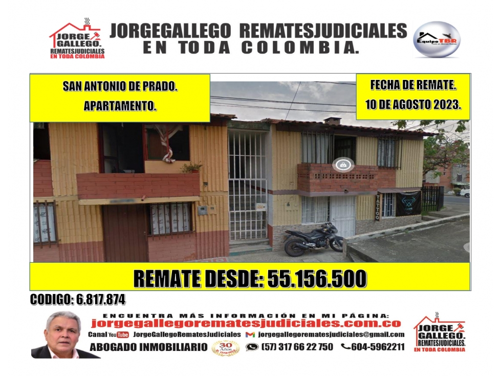 Remate. Medellin. San Antonio de Prado. Apartamento.