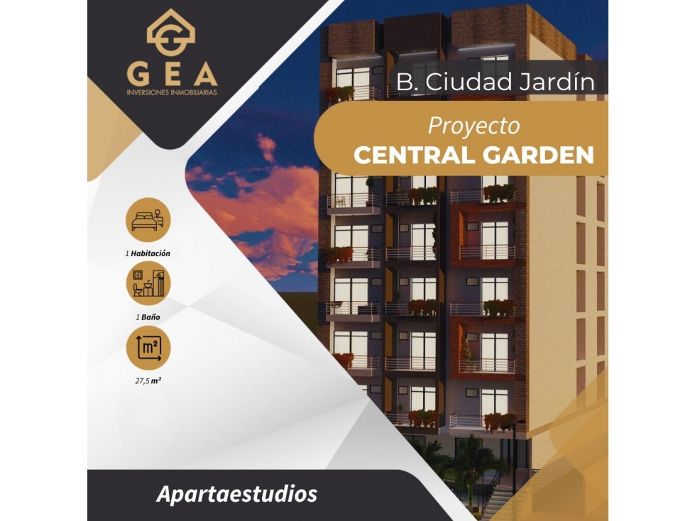 PROYECTO-GEA VENDE APARTAESTUDIOS EN CENTRAL GARDEN-B. CIUDAD JARDÍN
