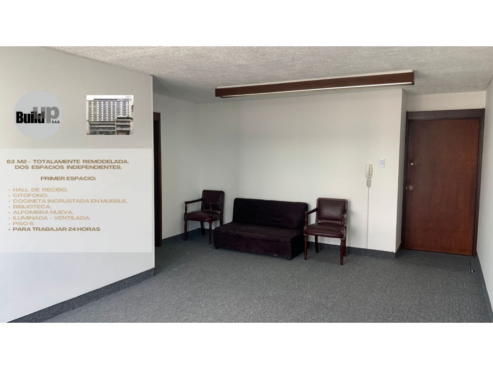 VENTA Oficina 60 m2 Edificio BCA Calle 12 Cra. 7 Piso 6 Baño  Cocineta