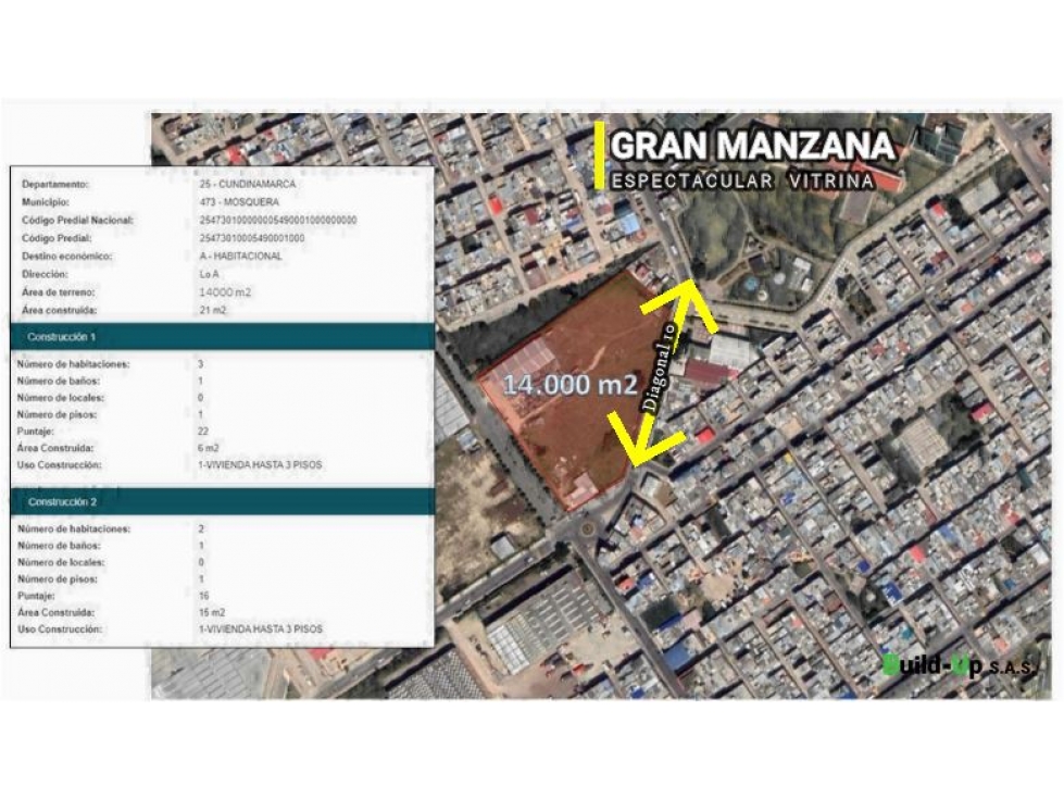 VENTA  Lote de 14.000 M2 en Parque Industrial, Mosquera