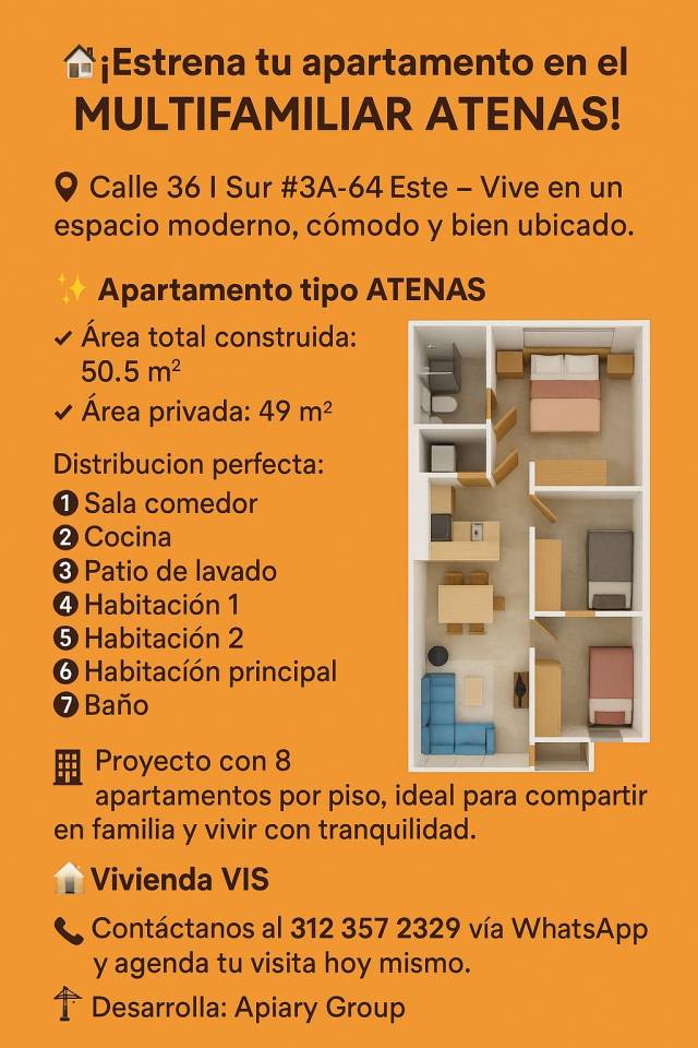 Apartamento VIS para Estrenar en Sur de Bogota